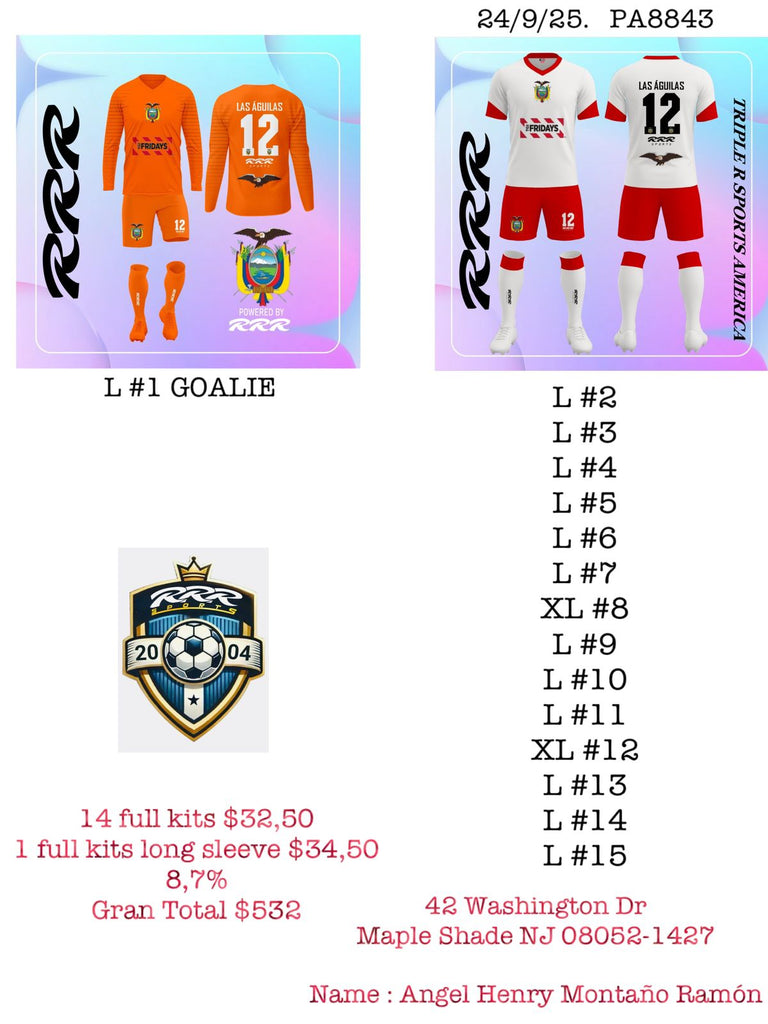 Custom offer for 30 uniforms