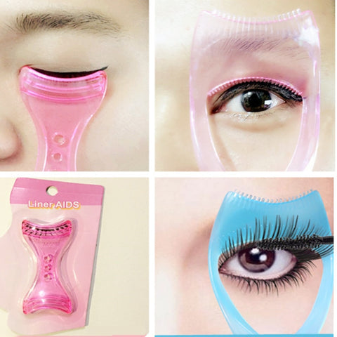 3 In 1 Makeup Mascara Shield Guide Guard Curler Eyelash Curling Comb Lashes Curve Applicator Comb Eyelash Tools Women Cosmetics